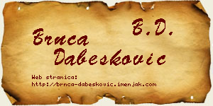 Brnča Dabesković vizit kartica